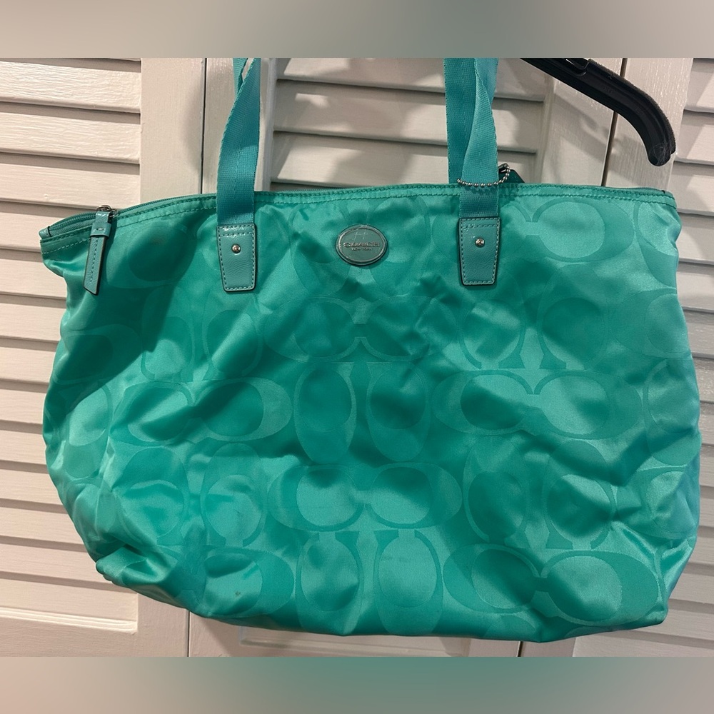 Coach Aqua Signature Tote Bag